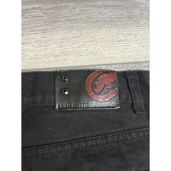 Ecko Unltd Black Denim Jeans Pants Y2K Skater - Men’s 34x34 Slim Straight - Picture 2 of 9